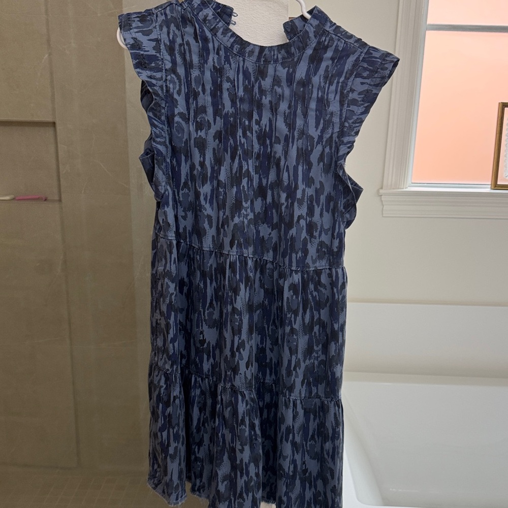 Anthropologie Blue Patterned Casual Dress S